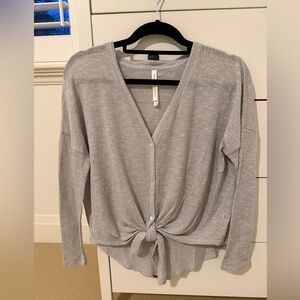 The Group by Babaton lightweight button front top with tie